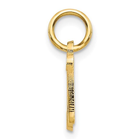 The Sadie 14k Yellow Gold Mini Satin Script Initial Charm, Letter N - Picture 2 of 5